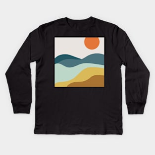 Colorful abstract beach pattern Kids Long Sleeve T-Shirt